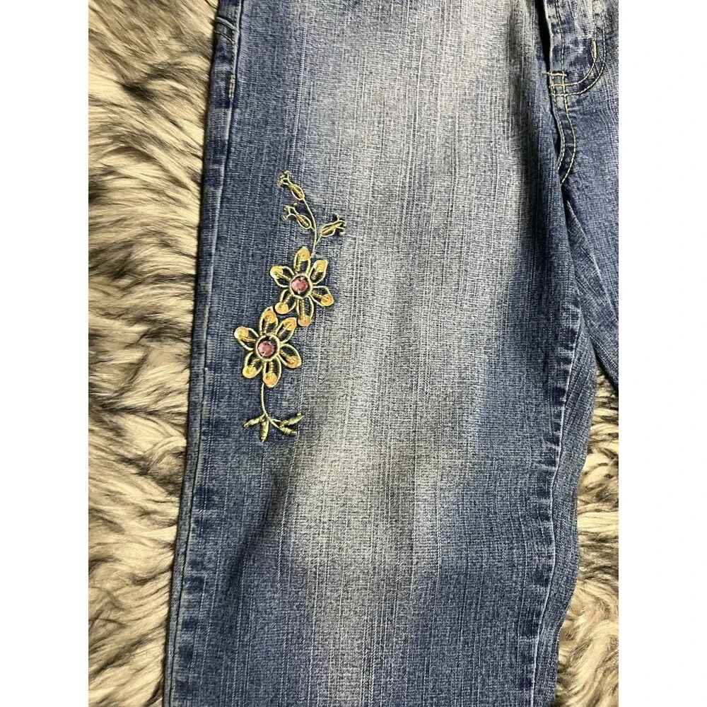 D Fuz Design Fusion Y2K Denim Capri Jeans Juniors Sz 7 Nwt